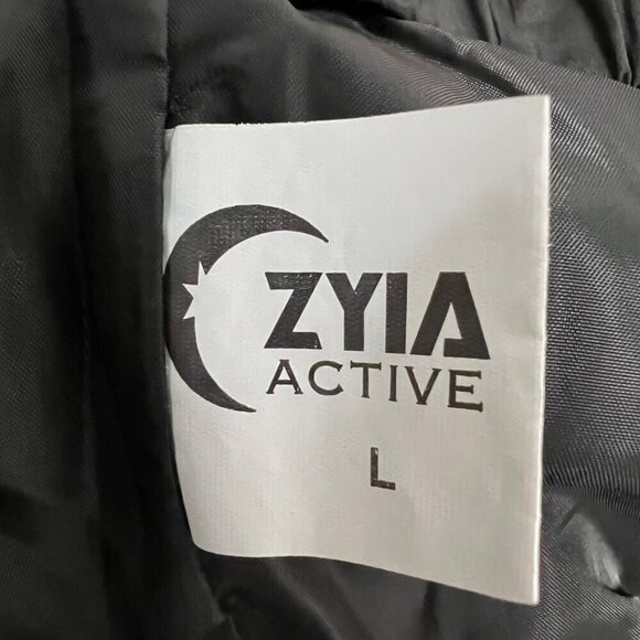Zyia Active Womens Long Sleeve Full Zip Windbreaker Jacket Black/Pink L Pockets - Picture 9 of 10